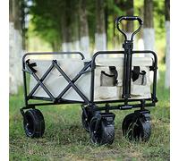 Chariot pliable portable, 19,1 cm, chariot tout-terrain, chariot de plage et de camping, chariot utilitaire de jardin léger et pliable, couleur rouge pour un transport et un rangement faciles