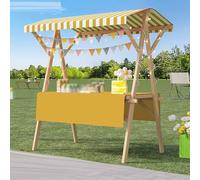 Chariot pliable portable avec auvent - 119,4 cm, étal de marchands de nourriture de rue, idéal pour les expositions de fruits et de fleurs lors de salons, foires et démos (jaune)