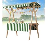 Chariot pliable portable avec auvent, capacité de charge de 100 kg, stand de marché extérieur pour marché agricole, salons d'artisanat, événements de plage et salons commerciaux
