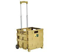 Chariot pliable portable multifonction en polypropylène stable pour courses et Sto Box lourd à roulement de charge polyvalent Jaune pour un transport facile