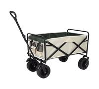 Chariot pliable pour camping et jardinage - Chariot d'épicerie utilitaire de grande capacité avec roulettes, poignée réglable et table - Idéal pour les activités de plein air et les événements