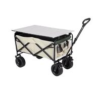 Chariot pliable pour camping et jardinage - Chariot d'épicerie utilitaire de grande capacité avec roulettes, poignée réglable et table - Idéal pour les activités de plein air