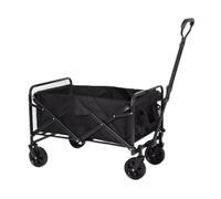 Chariot pliable pour camping et jardinage - Chariot d'épicerie utilitaire de grande capacité avec roulettes, poignée réglable et table - Idéal pour les activités de plein air