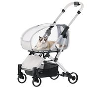Chariot pliable pour chat et petit chien avec support amovible, tout terrain, imperméable, lumière du soleil, parfait pour les animaux de compagnie de petite et moyenne taille