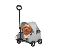 Chariot pliable pour petits animaux de compagnie, transport ventilé pour chiots et animaux domestiques, utilisation en centre commercial, parc, plage, promenades, voyages et visites chez le