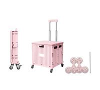 Chariot pliable robuste avec frein - Diable portable avec poignée télescopique pour un transport facile, idéal pour le shopping, les déménagements et l'utilisation au bureau