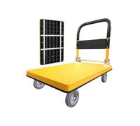 Chariot pliable robuste avec roues et freins silencieux à 360 degrés, chariot de chargement à plat pour la maison, l'entrepôt et le garage