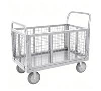 Chariot pliable robuste avec roues pivotantes d'une capacité de 300 kg - Chariot à plateforme portable pour entrepôts, hôpitaux, terrains de sport, déménagement et transport