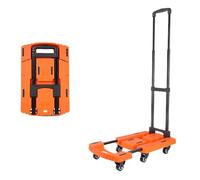 Chariot pliable robuste avec roulettes, capacité de charge de 200 kg, design peu encombrant, idéal pour le shopping, le camping et les voyages (bleu)