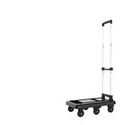 Chariot pliable robuste pour un transport facile des marchandises - Petit diable avec 4 roues pour bagages, entrepôt, logistique, chariot portable noir (Noir01)