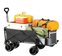 Chariot pliable robuste sur roues avec freins Chariot durable pour les courses, le camping et les activités de plein air Chariot utilitaire portable avec double support croisé