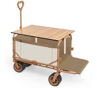 Chariot Pliable Table de Camping for l'extérieur Grande capacité de Stockage Facile à Nettoy Structure en Alu Grand Comptoir Meuble de Cuisine for BBQ Pique-Nique Jardin(White)