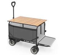 Chariot Pliable Table de Camping for l'extérieur Grande capacité de Stockage Facile à Nettoy Structure en Alu Grand Comptoir Meuble de Cuisine for BBQ Pique-Nique Jardin(Grey)