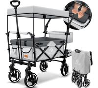 Chariot Pliant G Avec Toit Jusqu'à 80 Kg De Capacité De Charge - Gris