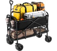 Chariot pliant robuste à deux étages - capacité de charge de 300l & 204kg - chariot de transport pliable - idéal pour les activités de plein air et de jardinage