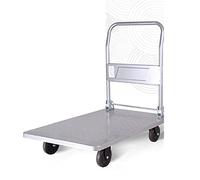 Chariot Pliant Robuste en Acier avec Roues pivotantes à 360°, Chariot Portable pour Une maniabilité Facile, idéal pour la Maison, l'entrepôt et Le Transport de Charges lo