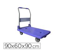 Chariot pliant viso metal polypropylene 2 roues fixes 2 pivotantes patins antiderapants plateforme 60x90cm charge 320kg