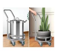 Chariot polyvalent en acier inoxydable avec roulettes - Support pour bouteille de gaz et support de fleurs - Chariot isotherme pour restauration (88 x 62 cm) - et multi-usage