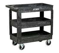 Chariot Polyvalent en Plastique STIER avec 3 Plateaux, 250 kg, LxlxH 870x430x850 mm