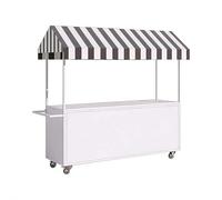Chariot portable avec auvent pour vendeurs d'extérieur, roulettes pivotantes à 360°, grand espace de rangement pour les marchés, la nourriture de rue et les événements