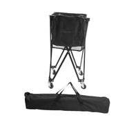 Chariot portable avec roulettes, chariot d'enseignement de sport pliable pour pickleball, tennis, softball, trémie à balles de grande capacité avec sac de rangement, noir