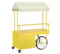 Chariot portable d'extérieur avec auvent, stand de marché mobile en fer forgé, rangement double couche, roues verrouillables à 360° pour événements et marchés agricoles