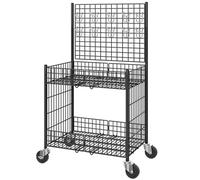 Chariot portable d'extérieur avec roues - Stand de marché mobile pour la nourriture de rue et les événements - Table alimentaire durable au sol pour une installation et un transport faciles