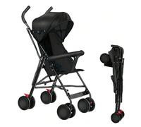 Chariot portable pliable compact 45 x 67 x 100 cm noir/gris/bleu/rose Chaque poussette est livrée avec une moustiquaire et des coussins d'assise épais. Vous n'avez pas à craindre que votre bébé soit p