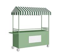 Chariot portatif de vendeur de rue avec kiosque de marché extérieur robuste de stockage pour les stands de nourriture d'affaires et les foires