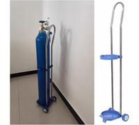 Chariot porte-bouteilles de gaz en acier inoxydable avec deux roulettes et un support fixe for bouteilles(31.5 inch)