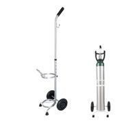 Chariot porte-bouteilles d'oxygène, chariot à roulettes avec poignées réglables en hauteur, capacité de charge de 100 kg, pour argon et CO₂, chariot de rangement portable en fer