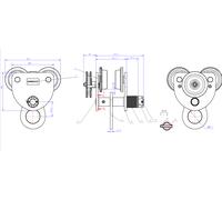 Chariot porte-palans 3 t avec entraînement par chaîne MW Tools HNRKG3T