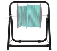 Chariot porte tuyau arrosage en acier enduit noir 54x45x54 cm support enrouleur pliable capacité 45 kg pour jardin terrasse extérieur intérieur rangement facile