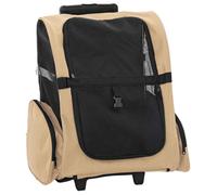 vidaXL Chariot pour animaux 3-en-1 – Tissu Oxford, 48×32×57 cm, 20 kg – Sable