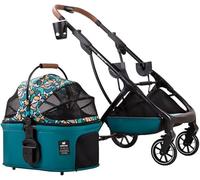 Chariot pour animaux de compagnie pour chiens de petite et moyenne taille - Chariot pliable avec design amovible, porte-gobelet et facile à pousser - Idéal pour les petits chiens et les chats