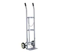Chariot pour bouteille d'oxygène, diable de transport robuste pour bouteille de gaz de 40-50L, support à roulettes avec chaîne de sécurité réglable - Usage médical et professionnel
