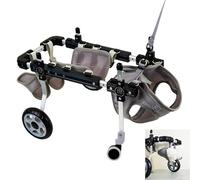 Chariot pour Chien Aides à la mobilité pour animaux handicapés avec support des pattes avant/arrière, fauteuil roulant pour chien à 4 roues avec bandes réfléchissantes, assistant de marche réglable po