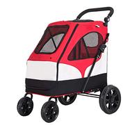 Chariot pour chien ou poussette à engrenages Roadster pour animaux de compagnie pour un ou plusieurs chiens/chats Espace de rangement et entrée sans fermeture éclair L'animal peut facilement entrer/