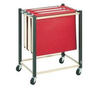 Chariot pour dossiers suspendus A4/A3, marron, 4 roues