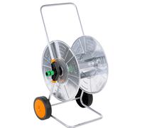 Chariot d'enrouleur de tuyau - vidaXL - 110 m de tuyau 1/2"" - 80 m de tuyau 3/4"" - Acier galvanisé - Roues intégrées