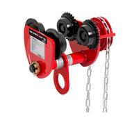 Steinberg Systems Chariot pour Palan Porte Palan Manuel Avance par Poussée Engrenage SBS-RT-1000 (Capacité 1000 kg, Largeur De Fer 77-133 mm, Coeff. sécurité 1,25, avec Chaîne, Acier/Acier allié)