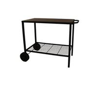 FAVEX - Chariot en Acier pour plancha Cooking Box - Desserte de Jardin extérieure - 2 Niveaux de Rangement - 85 cm - Facile à déplacer - Noir
