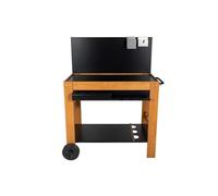 Somagic Barbecues Chariot pour Plancha Halong Bois FSC® avec crédence et plateau acier 100×61 cm
