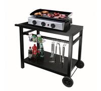 LIVOO Chariot pour plancha GS130 - Plateau 85 x 50 cm, métal, convient 2-4 brûleurs, noir