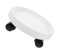 Chariot pour Plantes D'intérieur Rond à Roulettes, Plastique Blanc | Support Mobile à Support Stable, pour Pot de Fleurs ou Petit Aquarium, Salon et Jardin Intérieur