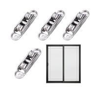 Chariot pour portes coulissantes - 4 pièces de rechange pour fenêtres | double roue silencieuse en de zinc réglable en angle pour chambre balcon cuisine terrasse salon