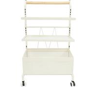 Chariot pour rayonnages de stockage, matériau durable, design peu encombrant, BLANC