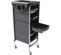 Chariot pour salon de coiffure, rangement à 5 niveaux, construction durable, noir