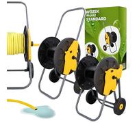 Chariot pour Tuyau d'Arrosage 60m avec Enrouleur Support avec Roues Poignée Portable Trépied Enrouleur Solide Anti-Enchevêtrement Léger et Durable Parfait pour les Grands Jardins