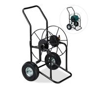 Chariot pour tuyau dévidoir de jardin 2 roues 10 kg chariot d'arrosage 80 m